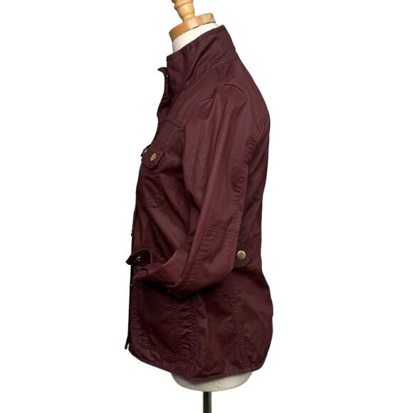 J. Crew waxed cotton Downtown Field Jacket burgundy size XS - Picture 5 of 9